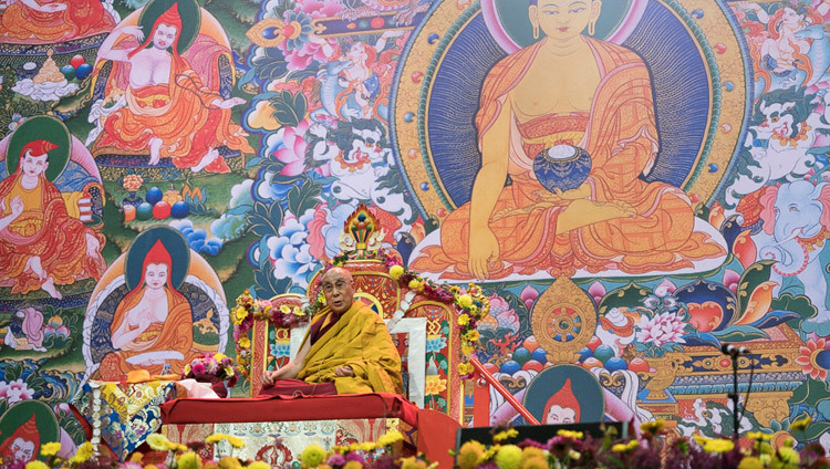 His Holiness the Dalai Lama speaking at the Skonto Hall in Riga, Latvia on October 11, 2016. Photo/Tenzin Choejor/OHHDL