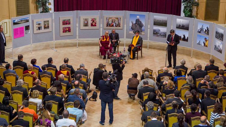   His Holiness the Dalai Lama at Comenius University in Bratislava, Slovakia on October 16, 2016. Photo/Somogyi