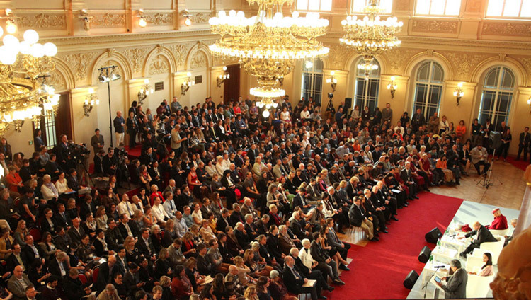 A view of the Zorfin Palace Hall, venue for the Forum 2000 closing panel with His Holiness the Dalai Lama in Prague, Czech Republic on October 18, 2016. Photo/Ondrej Besperat