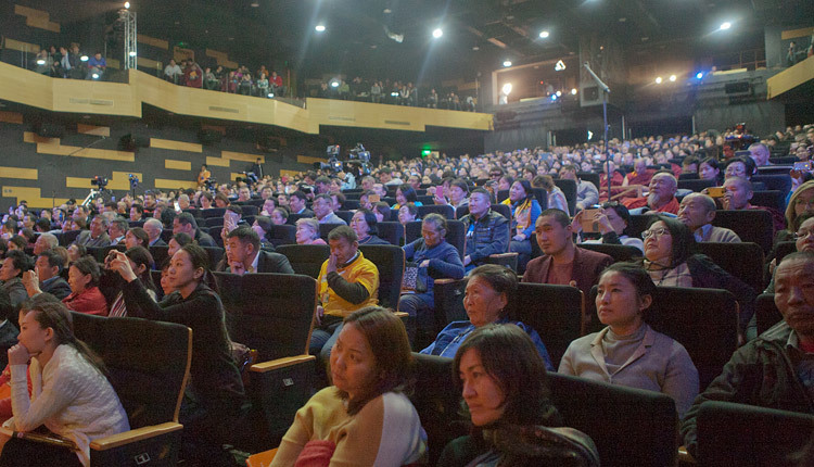 Members of the audience attending the Conference on Buddhism and Science with His Holiness the Dalai Lama in Ulaanbaatar, Mongolia on November 21, 2016. Photo/Igor Yanchoglov