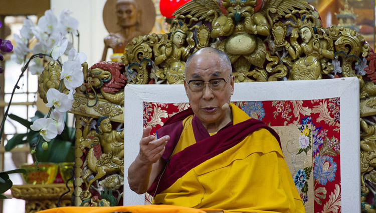 File photo of His Holiness the Dalai Lama at the Tsuglagkhang in Dharamsala, HP, India. (PhotoTenzin Choejor/OHHDL)