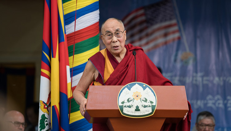 His Holiness the Dalai Lama speaking at the public reception for the bipartisan US Congressional Delegation at the Tsuglagkhang courtyard in Dharamsala, HP, India on May 10, 2017. Photo by Tenzin Choejor/OHHDL His Holiness the Dalai Lama speaking at the public reception for the bipartisan US Congressional Delegation at the Tsuglagkhang courtyard in Dharamsala, HP, India on May 10, 2017. Photo by Tenzin Choejor/OHHDL