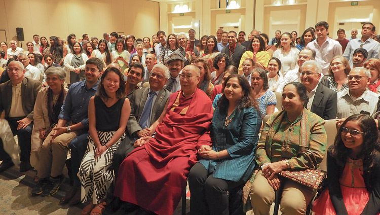 His Holiness the Dalai Lama with members of the Indian community during their meeting in San Diego, CA, USA on June 18, 2017. Photo by Jeremy Russell/OHHDL