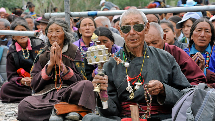 Some of the more than 10,000 people attending His Holiness the Dalai Lama's teaching in Padam, Zanskar, J&K, India on July 17, 2017. Photo by Lobsang Tsering/OHHDL