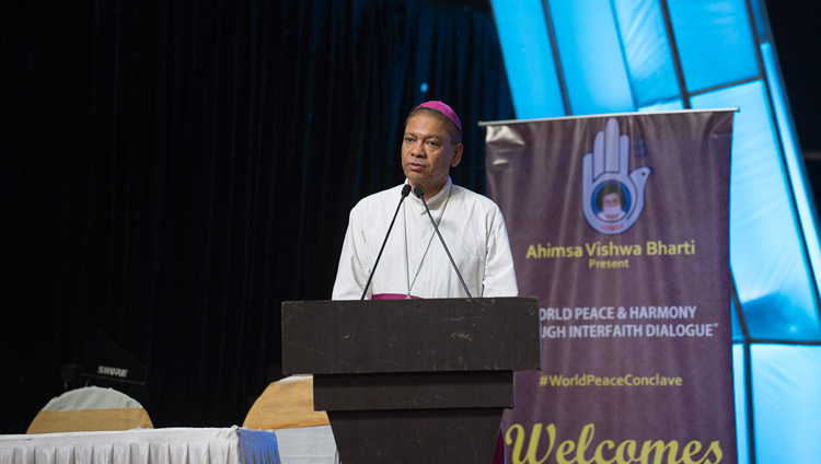 Archbishop Felix Anthony Machado speaking at the interfaith dialogue in Mumbai, India on August 13, 2017. Photo by Tenzin Choejor/OHHDL Archbishop Felix Anthony Machado speaking at the interfaith dialogue in Mumbai, India on August 13, 2017. Photo by Tenzin Choejor/OHHDL
