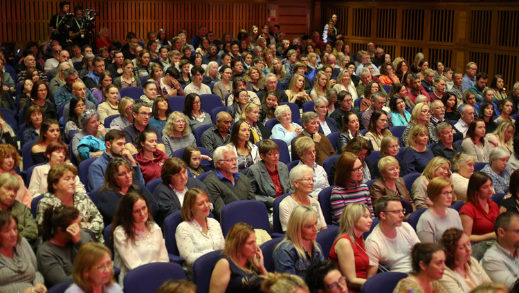 Members of the audience of more than 1000 listening to His Holiness the Dalai Lama at the Millennial Forum in Derry, Northern Ireland, UK on September 10, 2017. Photo by Lorcan Doherty