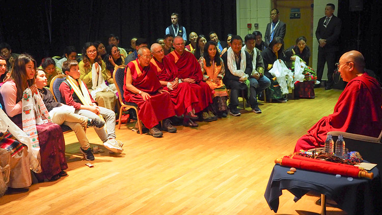 His Holiness the Dalai Lama speaking to the Tibetan community and supporters in Derry, Northern Ireland, UK on September 11, 2017. Photo by Jeremy Russell/OHHDL