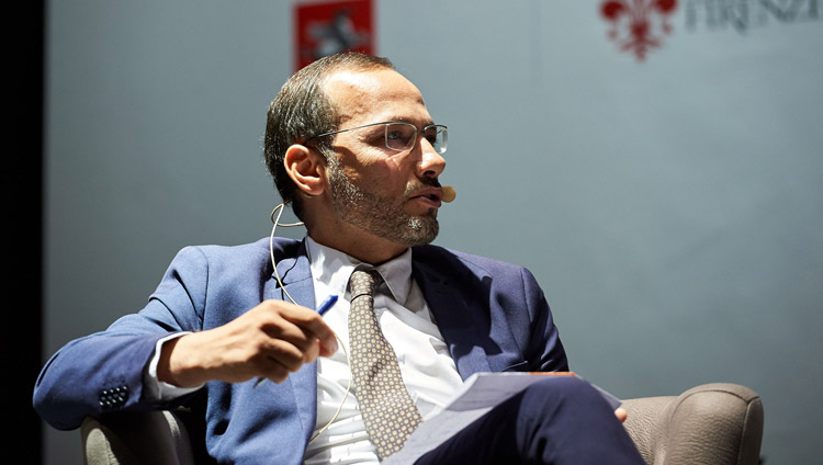 President of the Union of Italian Islamic Communities and Imam of Florence, Izzedin Elzir, speaking at the inter-religious meeting in Florence, Italy on September 19, 2017. Photo by Olivier Adam President of the Union of Italian Islamic Communities and Imam of Florence, Izzedin Elzir, speaking at the inter-religious meeting in Florence, Italy on September 19, 2017. Photo by Olivier Adam