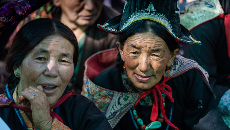 Members of the audience listening to His Holiness the Dalai lama during the Inauguration of the Great Summer Debate at Samstanling Monastery in Sumur, Ladakh, J&K, India on July 15, 2018. Photo by Tenzin Choejor