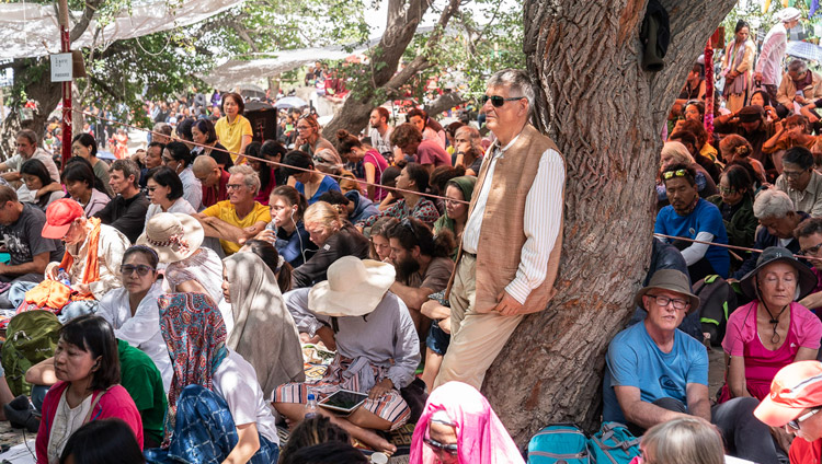 Visitors from around the world attending His Holiness the Dalai Lama's teaching at Samstanling Monastery in Sumur, Nubra Valley, Ladakh, J&K, India on July 16, 2018. Photo by Tenzin Choejor