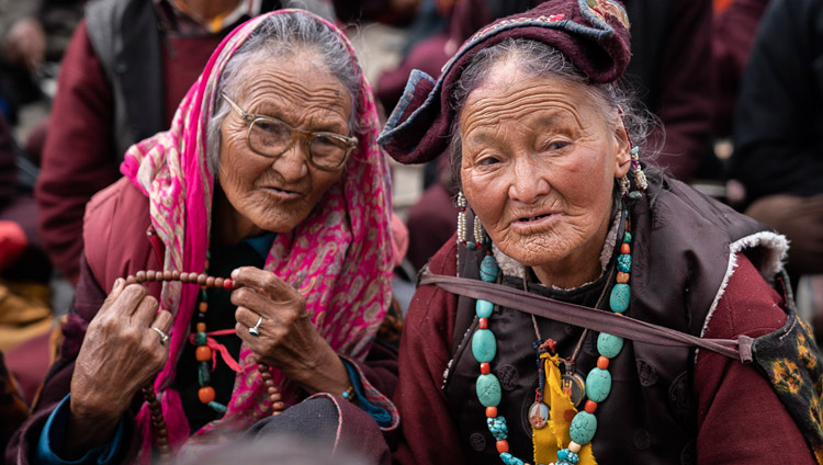 Members of the audience listening to His Holiness the Dalai Lama in Padum, Zanskar, J&K, India on July 23, 2018. Photo by Tenzin Choejor