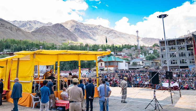 A view of Hussaini Park during His Holiness the Dalai Lama's talk in Kargil, Ladakh, J&K, India on July 25, 2018. Photo by Tenzin Choejor