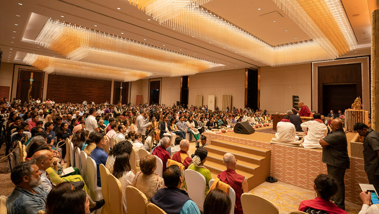 A view of the ballroom at the Conrad Hotel, venue for His Holiness the Dalai Lama's talk organized by Vidyaloke in Bengaluru, Karnataka, India on August 11, 2018. Photo by Tenzin Choejor