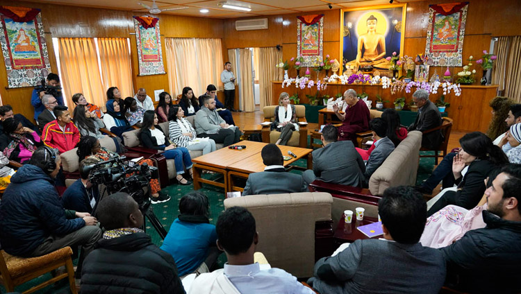 A view of the meeting room at His Holiness the Dalai Lama's residence during his meeting with youth leaders from conflict areas in Dharamsala, HP, India on October 25, 2018. Photo by Ven Tenzin Jamphel