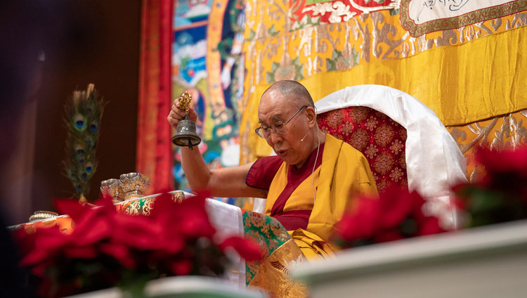His Holiness the Dalai Lama giving the Avalokiteshvara Empowerment in Yokohama, Japan on November 15, 2018. Photo by Tenzin Choejor
