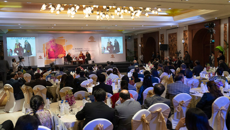 A view of the Maurya Sheraton Convention Hall during His Holiness the Dalai Lama's address to the India Leadership Council in New Delhi, India on December 10, 2018. Photo by Tenzin Choejor