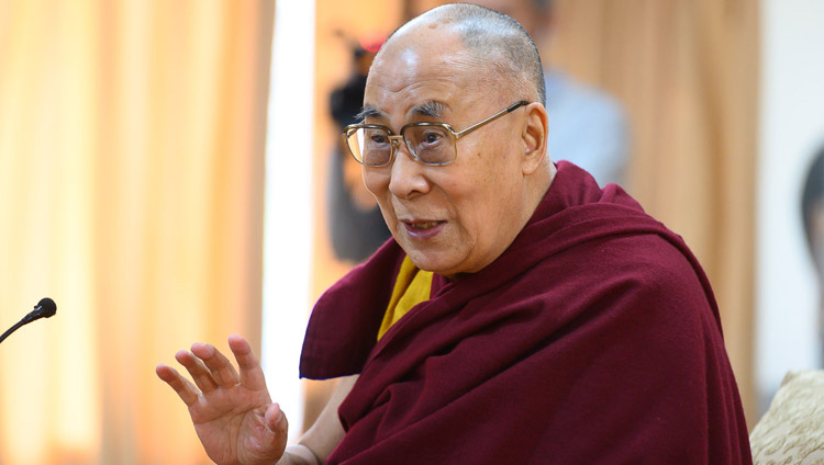 His Holiness the Dalai Lama answering questions from the audience during his interaction with women from the Young FICCI Ladies Organisation at his residence in Dharamsala, HP, India on February 18, 2019. Photo by Tenzin Choejor