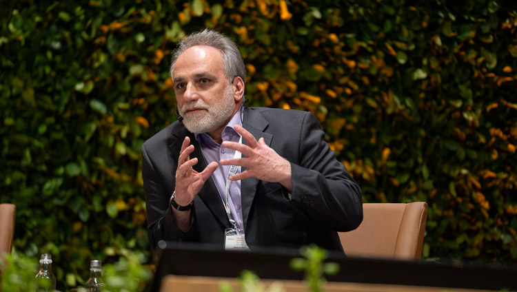 Russian Professor of Ethics Ruben Apressyan speaking during the panel discussion on the second day of the SEE Learning global launch in New Delhi, India on April 6, 2019. Photo by Tenzin Choejor