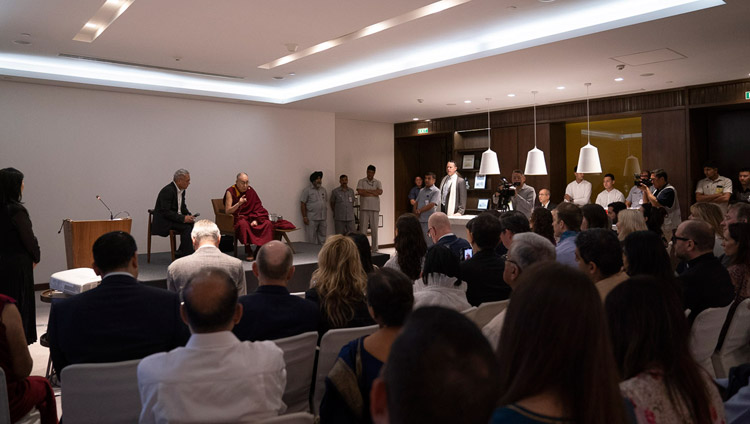 His Holiness the Dalai Lama addressing members of Youth Global Leaders in New Delhi, India on April 7, 2019. Photo by Tenzin Choejor