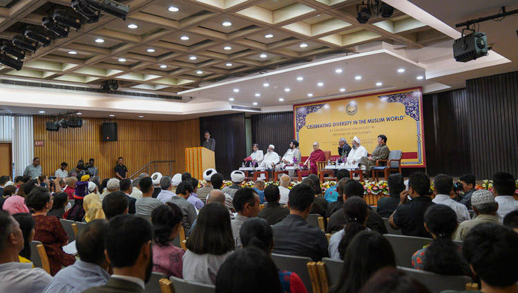 Ashraf Ali Barcha of the Anjuman Imamia Leh addressing the conference on "Celebrating Diversity in the Muslim World" at the India International Centre in New Delhi, India on June 15, 2019. Photo by Tenzin Choejor