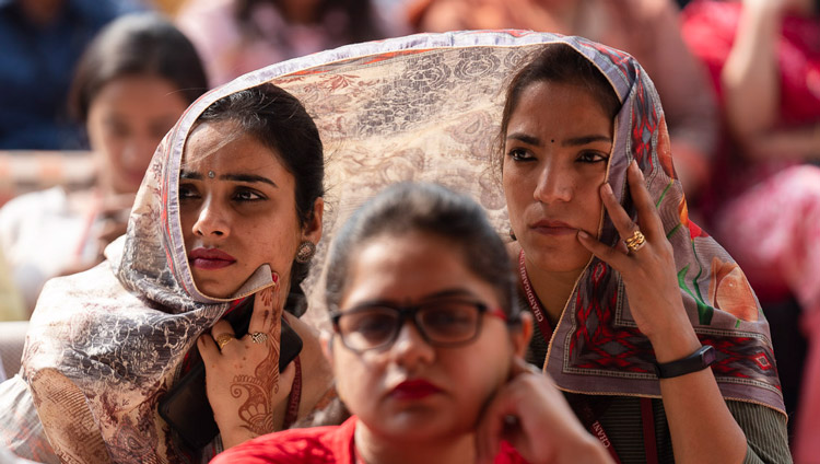 Members of the audience listening to His Holiness the Dalai Lama at Chandigarh University in Chandigarh, India on October 15, 2019. Photo by Tenzin Choejor