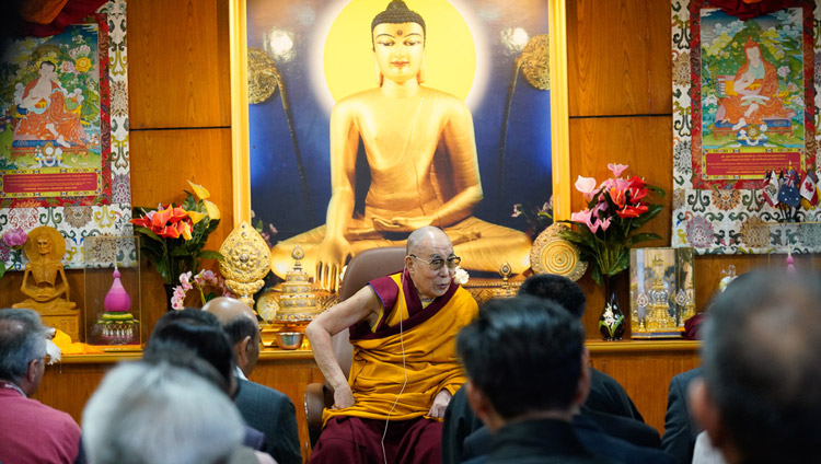 His Holiness the Dalai Lama addressing representatives of Tibet Support Groups at his residence in Dharamsala, HP, India on November 4, 2019. Photo by Ven Tenzin Jamphel