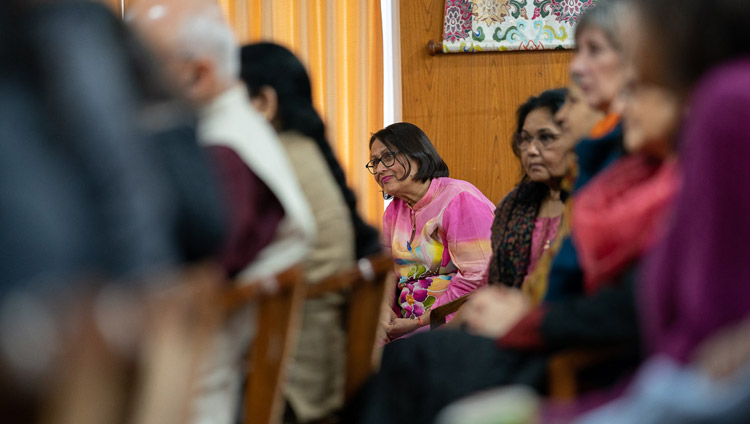 Members of the audience listening to His Holiness the Dalai Lama during his meeting with entrepreneurs and management graduates at his residence in Dharamsala, HP, India on November 7, 2019. Photo by Tenzin Choejor