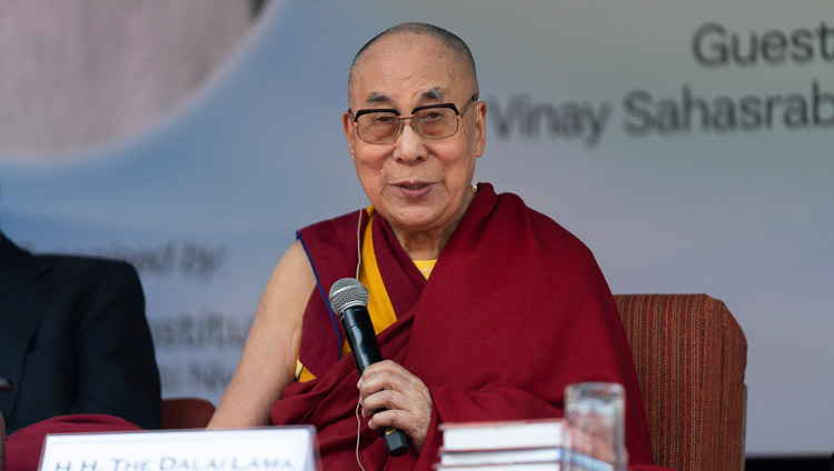 His Holiness the Dalai Lama delivering the 24th Sarvepalli Radhakrishnan Memorial Lecture at the Indian International Centre in New Delhi, India on November 21, 2019. Photo by Tenzin Choejor