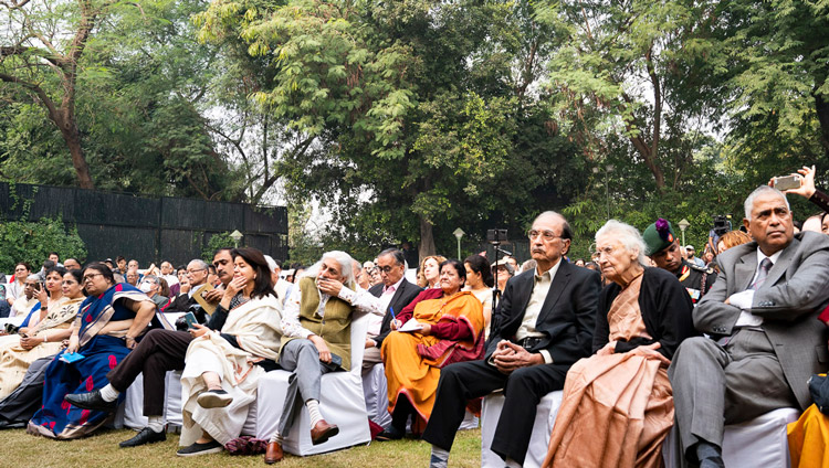 Some of the 250 people attending the 24th Sarvepalli Radhakrishnan Memorial Lecture at the Fountain Lawn of the Indian International Centre in New Delhi, India on November 21, 2019. Photo by Tenzin Choejor