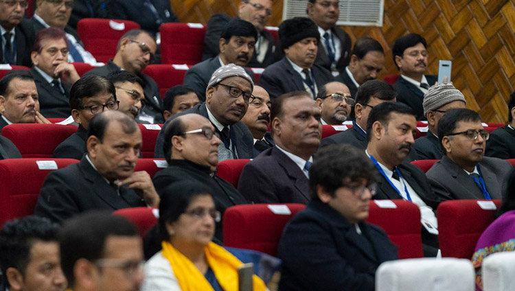 Members of the audience listening to His Holiness the Dalai Lama's talk at the Bihar Judicial Academy in Patna, Bihar, India on January 18, 2020. Photo by Lobsang Tsering Members of the audience listening to His Holiness the Dalai Lama's talk at the Bihar Judicial Academy in Patna, Bihar, India on January 18, 2020. Photo by Lobsang Tsering