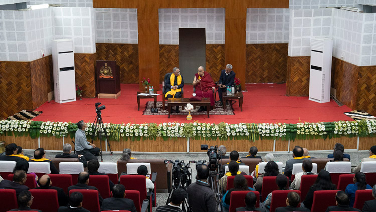 His Holiness the Dalai Lama speaking about Love and Compassion as a Way of Life at the Bihar Judicial Academy in Patna, Bihar, India on January 18, 2020. Photo by Lobsang Tsering