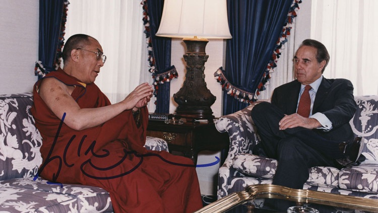His Holiness the Dalai Lama with Senator Bob Dole in 1997.