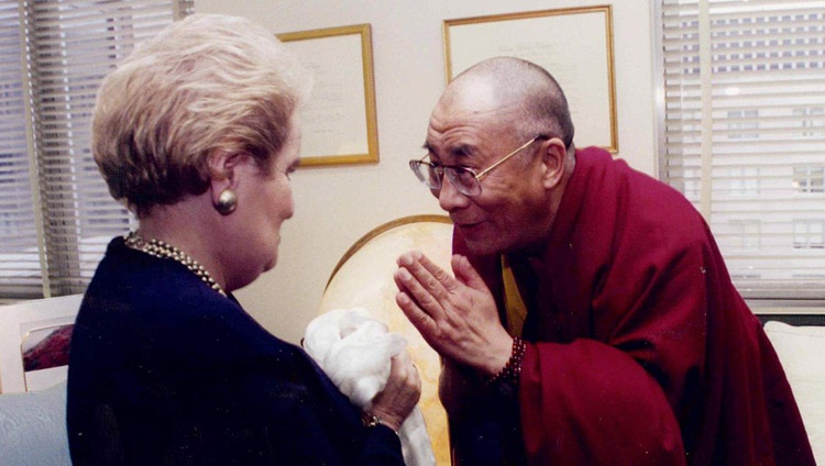 His Holiness the Dalai Lama with former US Secretary of State Madeleine Albright.