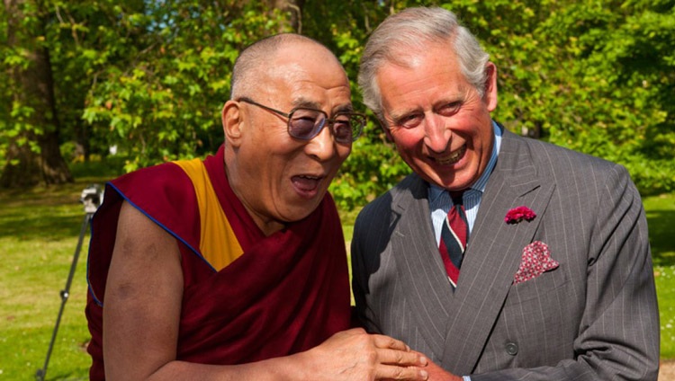 His Holiness the Dalai Lama with then Britain's Prince Charles at Clarence House in London, UK on June 20, 2012. Photo by Ian Cumming