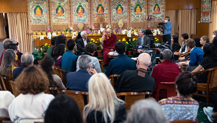 A view of the meeting room at His Holiness the Dalai Lama's residence on the first day of the Compassionate Leadership Summit in Dharamsala, HP, India on October 18, 2022. Photo by Tenzin Choejor