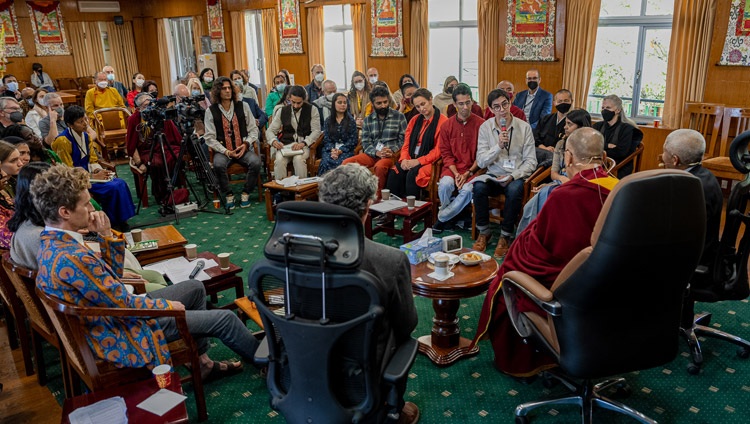 Ramses from Mexico speaking on the second day of the Compassionate Leadership Summit at His Holiness the Dalai Lama's residence in Dharamsala, HP, India on October 19, 2022. Photo by Tenzin Choejor