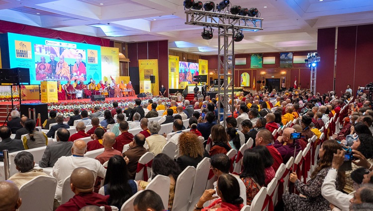 A view of the meeting hall at the Ashok Hotel during the Global Buddhist Summit 2023 in New Delhi, India on April 21, 2023. Photo by Tenzin Choejor