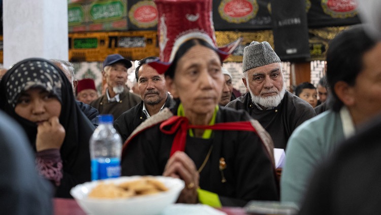 Members of the audience listening to His Holiness the Dalai Lama during the program at Imam Bargah, Chuchot Yokma, in Leh, Ladakh, India on August 12, 2023. Photo by Tenzin Choejor