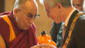 In Frankfurt His Holiness the Dalai Lama Meets the Lord Mayor and the Tibetan Community of Germany Celebrate His Birthday