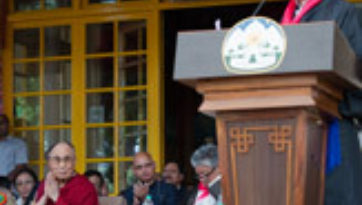 His Holiness the Dalai Lama Attends Sikyong Lobsang Sangay’s Second Swearing-in