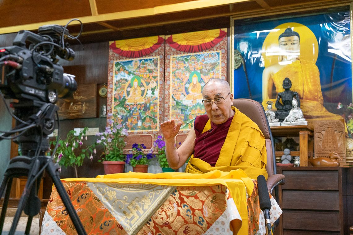 His Holiness The Dalai Lama creating a virtual conference 