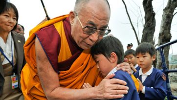 His Holiness Meets with Tsunami Survivors in Ishinomaki, Japan