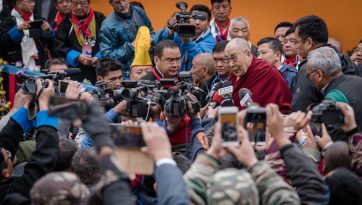His Holiness the Dalai Lama Speaks to the Press in Bomdila, Arunachal Pradesh, India
