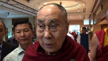 His Holiness the Dalai Lama Speaks to the Press as He Leaves Hospital
