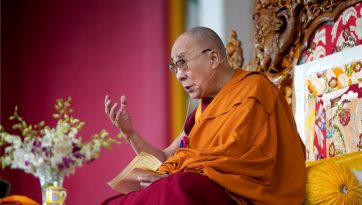 Teachings at Drepung Gomang Monastery's Debate Courtyard
